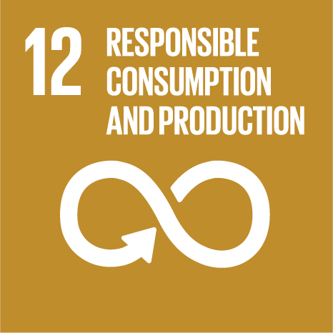 Icon and Link to the United Nations sustainable development goal page for Responsible Consumption and Production